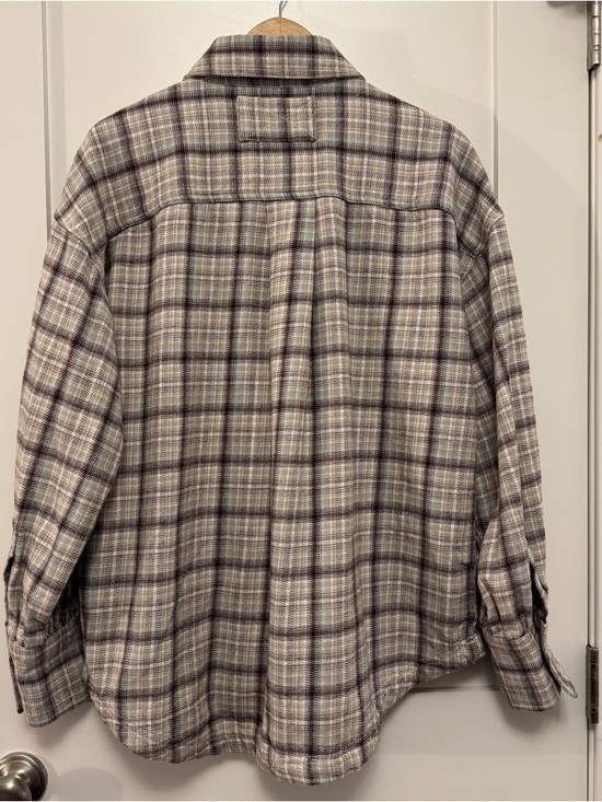 FREE PEOPLE WE THE FREE ASHLEY PLAID SHIRT IVORY COMBO KRISTA Medium - Picture 7 of 10